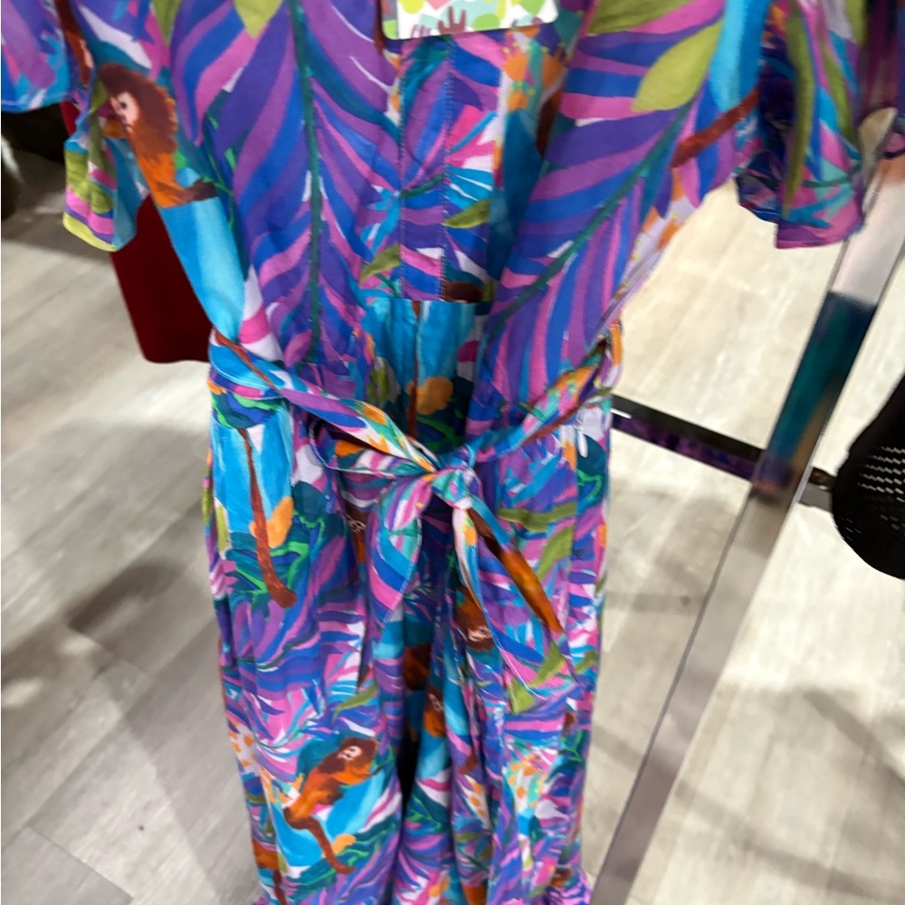 Vibrant Tropical Print Dress